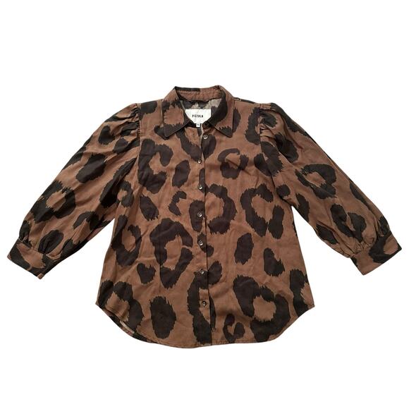 Pistola brown & black animal print button down top size XS - Picture 14 of 14